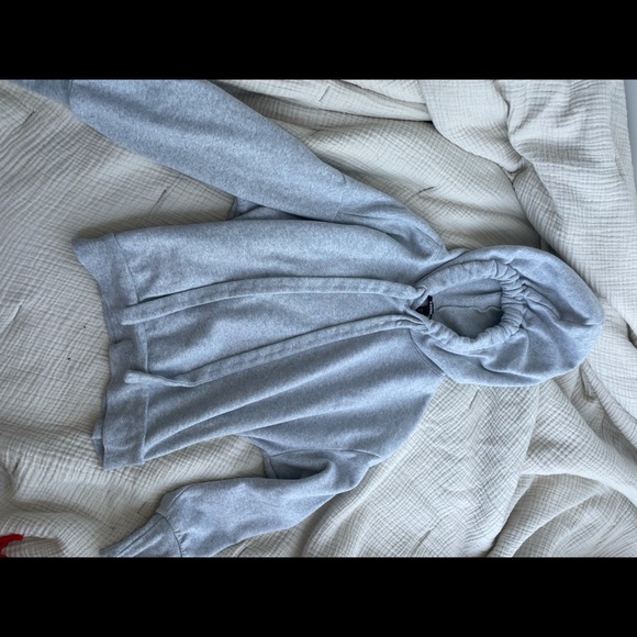 Express Oversized Grey Drawstring Hoodie - Picture 4 of 4